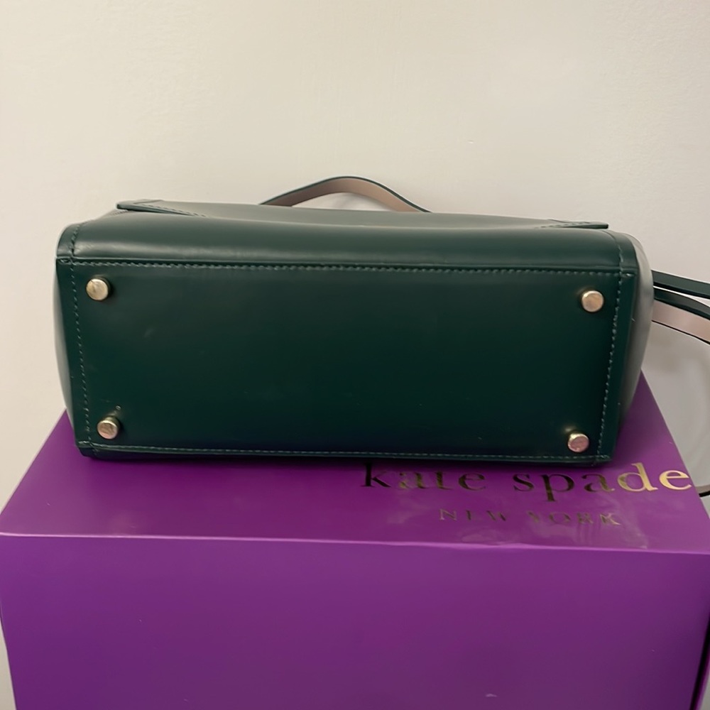 KATE SPADE forest green leather satchel - Picture 5 of 9